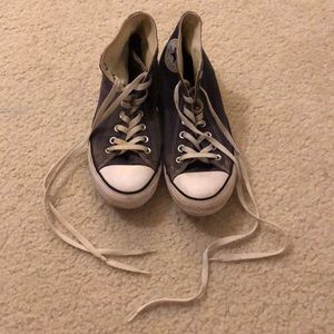 Navy blue high top converse!!
